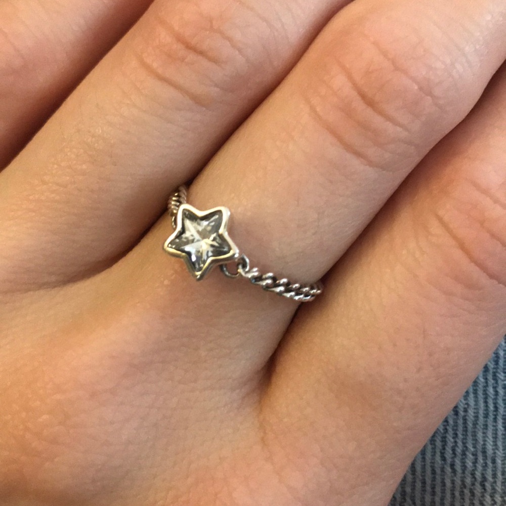 Chain Ring Size Six 6 & 7 With Star Charm - Picture 3 of 5